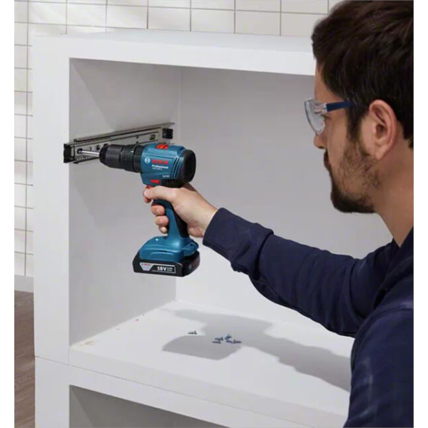 Акумуляторний ударний дриль-шурупокрут Bosch Professional GSB 185-LI із 2 акб GBA 18V 2.0Ah, з/п GAL 18V-20 у кейсі 06019K3100