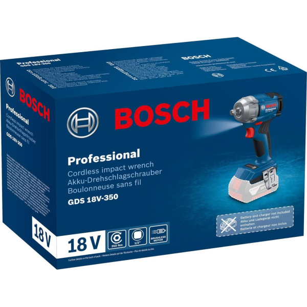 Гайковерт акумуляторний ударний GDS 18V-350 Bosch (без АКБ та ЗУ) (06019M5020)