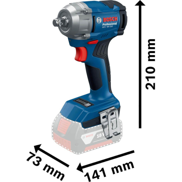 Гайковерт акумуляторний ударний GDS 18V-350 Bosch (без АКБ та ЗУ) (06019M5020)