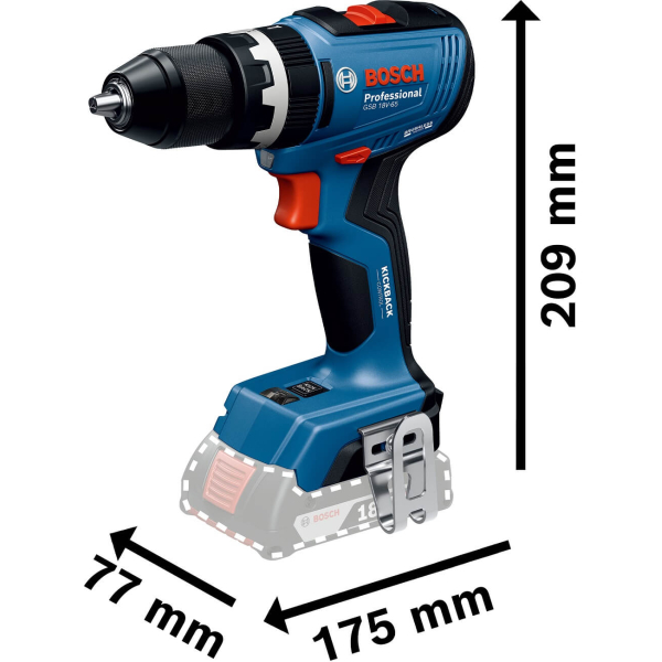 Акумуляторний ударний дриль-шурупокрут Bosch GSB 18V-65 (06019N3303) 2 Аку 5Ач + ЗП та L-Boxx