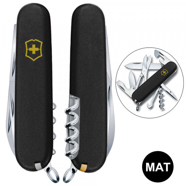 Складаний ніж Victorinox CLIMBER MAT чорний матовий лак з жовт.лого 1.3703.3.M0008p