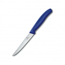 Кухоний ніж для стейка 11 см Victorinox SwissClassic гострий кінчик лезо серрейтор Синій (6.7232)