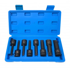 Набір головок-біт ударних 8пр. 1/2" TORX (T30, T40, T45, T50, T55, T60, T70, T80) в кейсі FORCEKRAFT FK-4088MPB