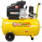 Компресор 50л поршневий з прямим приводом (1.5кВт, ресивер 50л, 180л/м, 220В, вага 25 кг) FORCEKRAFT FK-BM25/50