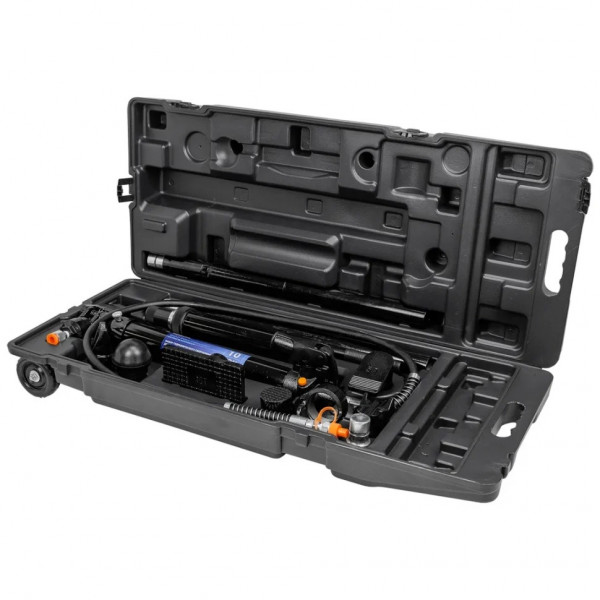 Циліндр гідравлічний 10т з насосом та комплектом надставок, набір для кузовних робіт FORSAGE F-T71002L