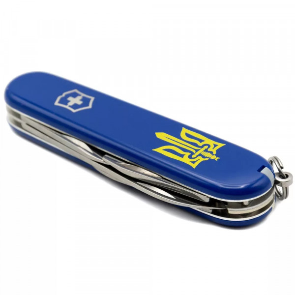 Складаний ніж 91 мм Victorinox Spartan Ukraine 2 шари 12 функцій Трезубец ОУН глянцевий Синій (1.3603.2_T0308u) Складаний ніж 91 мм Victorinox Spartan Ukraine 2 шари 12 функцій Трезубец ОУН глянцевий Синій (1.3603.2_T0308u)