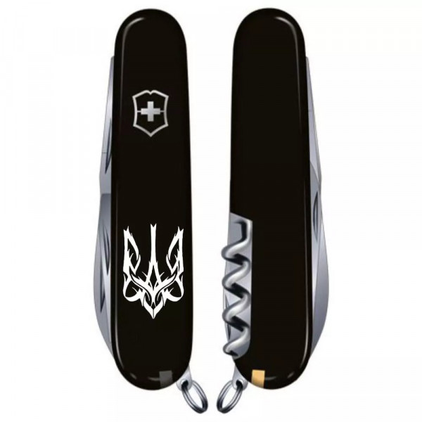 Складной нож Victorinox Climber Ukraine Трезубец готический белый (1.3703.3_T0630u)