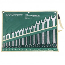 Набір ключів комбінованих 14пр. (10, 12-19, 21, 24, 30, 32мм) на полотні ROCKFORCE RF-5141P