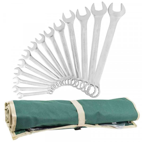 Набір ключів комбінованих 14пр. (10, 12-19, 21, 24, 30, 32мм) на полотні ROCKFORCE RF-5141P