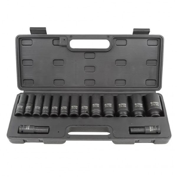 Набір головок ударних глибоких 15пр. 1/2" (12-гранні) Forsage F-4166D-9MPB