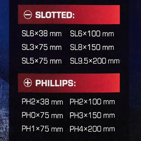 Набір силових ударних магнітних викруток (SL/PH) Forsage F-21310