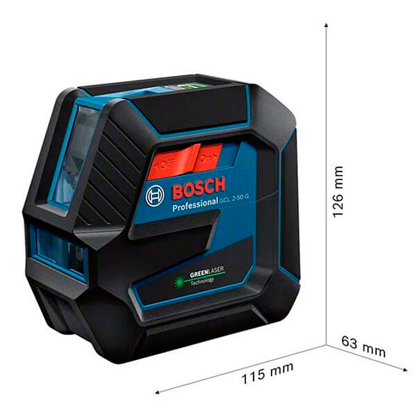 Лазерний нівелір Bosch Professional GCL 2-50 G з штативом BT 150, тримачем RM 10, чохлом, мішенню 0601066M01
