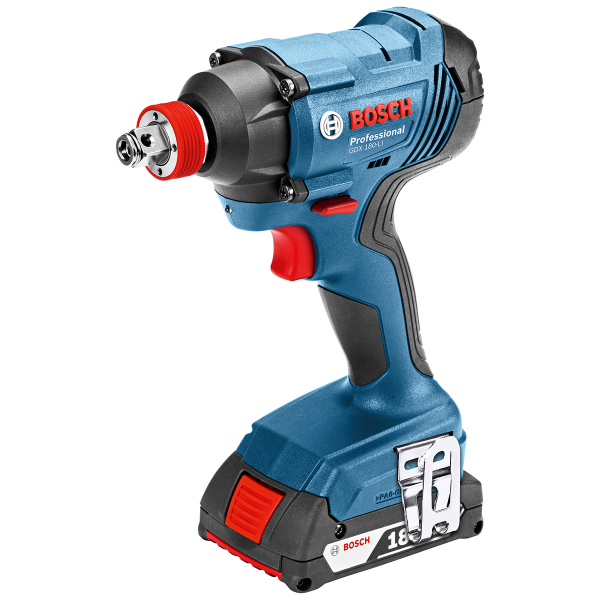 Гайкокрут ударний акумуляторний Bosch Professional GDX 180-LI з 2 акб GBA 18V 2.0Ah, з/п GAL 18V-40, в чемодані 06019G5223