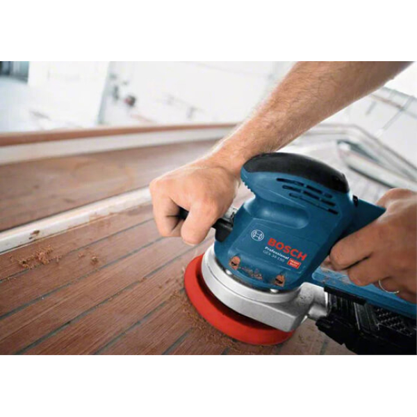 Ексцентрикова шліфмашина Bosch Professional GEX 34-150 з адаптером для пилососа, шліфтарілкою та шліфлистом по дереву С470 0601372800
