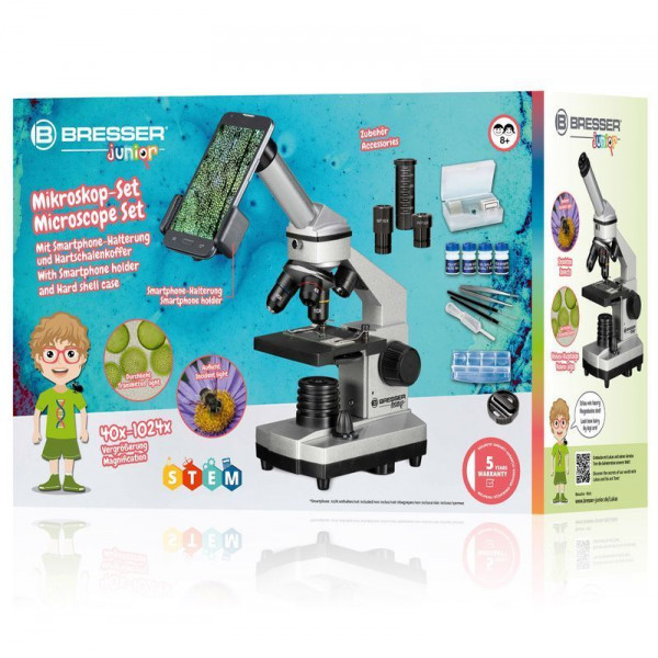Мікроскоп Bresser Junior Biolux CA 40x -1024x з адаптером для смартфона + кейс (8855002) (925912)