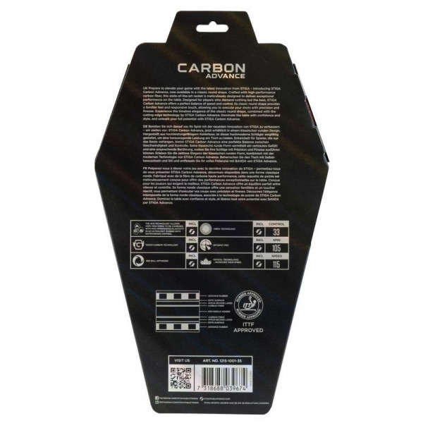 Ракетка для настільного тенісу Stiga Carbon Advance FL (1215-1001-35) 932355 Ракетка для настільного тенісу Stiga Carbon Advance FL (1215-1001-35) 932355