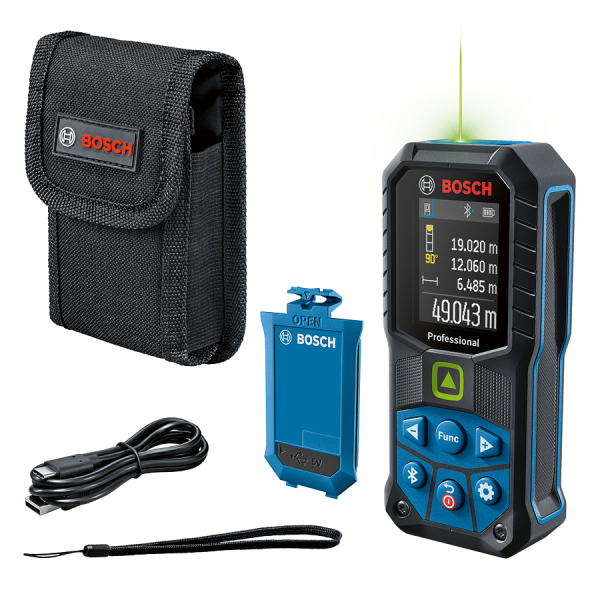 Лазерний далекомір Bosch Professional GLM 50-27 CG з акб BA 3.7V 1.0Ah A та кабелем USB-C 0601072U01