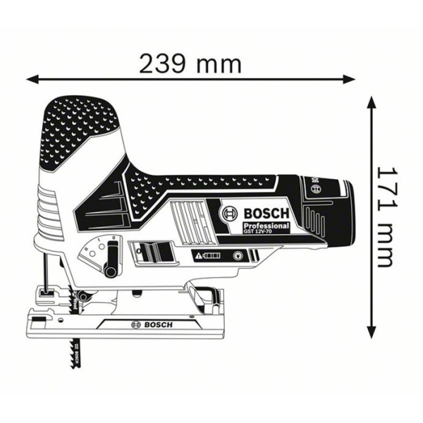 Акумуляторний лобзик Bosch Professional GST 12V-70 без акб та з/п