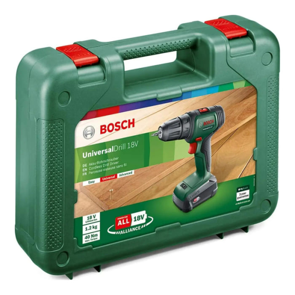 Акумуляторний шуруповерт BOSCH EasyImpact 18V-40 (1x 1.5Ah) + AL18V-10 + кейс (06039D4001)