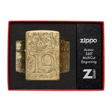 Запальничка армована бензинова ZIPPO Armor® Tumbled Brass 1932 Filigree Design, золотиста (46776)