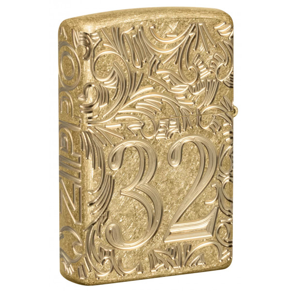 Запальничка армована бензинова ZIPPO Armor® Tumbled Brass 1932 Filigree Design, золотиста (46776) Запальничка армована бензинова ZIPPO Armor® Tumbled Brass 1932 Filigree Design, золотиста (46776)