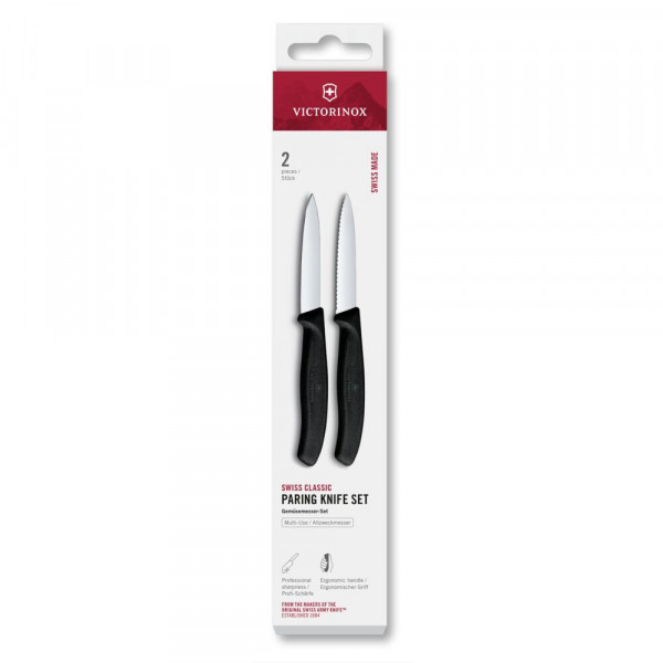 Набір ножів для чищення овочів Victorinox Swiss Classic 2 ножа чорн 6.7693.2
