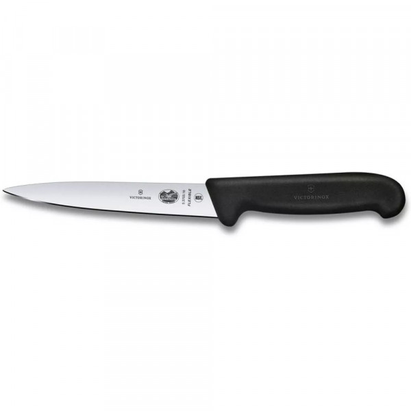 Ніж філейний 16 см Victorinox FIBROXF illeting  гнучке пряме лезо Чорний (5.3703.16)