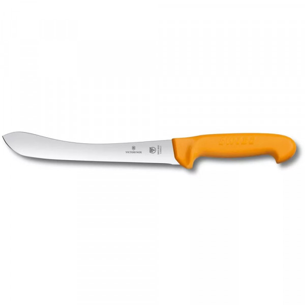 Ніж обробний м'ясника 21 см Victorinox Swibo Butcher пряме широке лезо гладка кромка Жовтогарячий (5.8426.21)