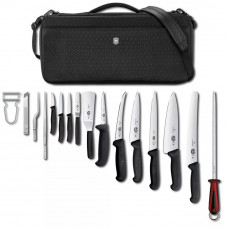 Професійний кухонний набір Victorinox Chef’s Knife Folder Compact Set, 16 інструментів органайзер Чорний (5.4963.1)