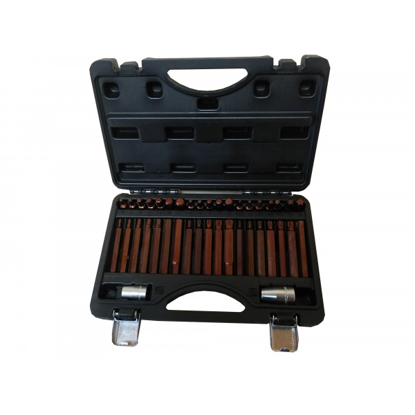 Набір біт 40пр. з бітотримачами (10мм)(75/30мм: T20-T55, H4-H12, M5-M12) у пластиковому кейсі Forsage F-4401D