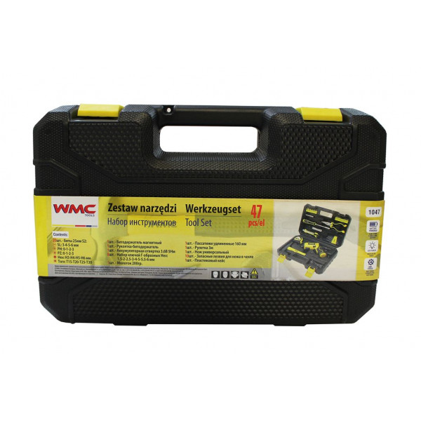 Акумуляторна викрутка з набором інструментів 47 предметів WMC TOOLS 1047