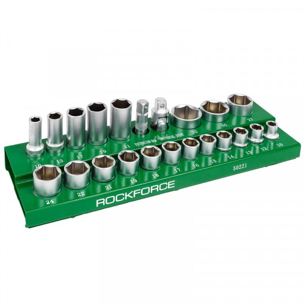 Набір шестигранних головок 1/2'', 22 предмети ROCKFORCE RF-50221