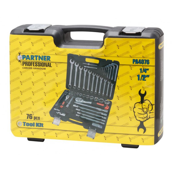 Набір інструментів 76пр. 1/2 ", 1/4" (6гр.) (4-32мм) PARTNER PA-4076