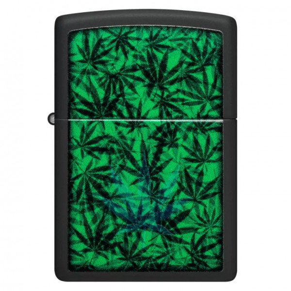 Запальничка бензинова "ZIPPO" Cannabis Design Black Light світиться в ультрафіолеті (48736)