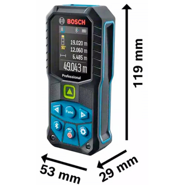 Лазерний далекомір Bosch Professional GLM 50-27 CG з акб BA 3.7V 1.0Ah A та кабелем USB-C 0601072U01