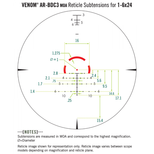 Приціл оптичний Vortex Venom 1-6x24 SFP AR-BDC3 MOA (VEN-1601) (930667)