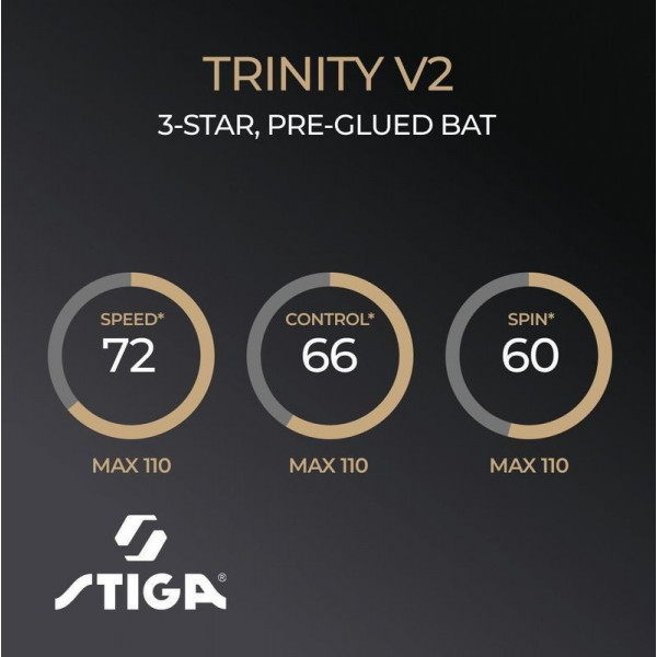 Ракетка для настільного тенісу Stiga Trinity 3 Star ver.2 FL (1213-1208-35) (931706)