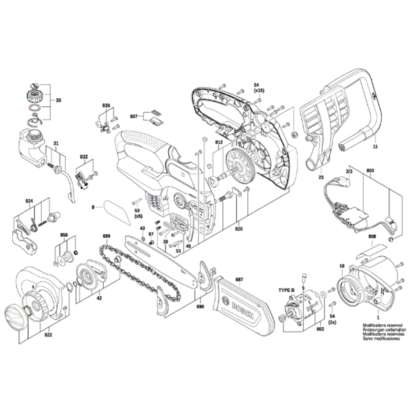 Акумуляторна ланцюгова пила Bosch UniversalChain 18 з 1 акб PBA 18V 2,5 Ah W-B та з/п AL 1820 CV 06008B8000