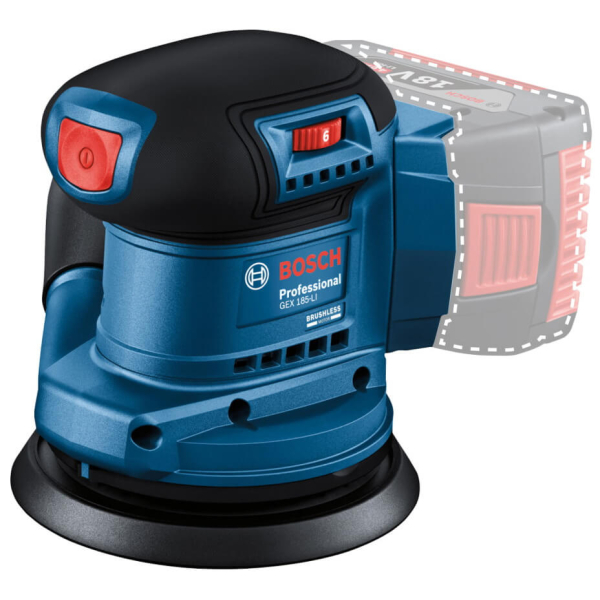 Ексцентрикова шліфмашина акумуляторна Bosch Professional GEX 185-LI без акб і з/п 06013A5020