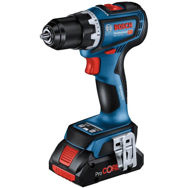 Акумуляторний дриль-шурупокрут Bosch Professional GSR 18V-90 C з 2 акб GBA 18V 5 Ah і з/п GAL 18V-40, в L-BOXX 136 06019K6006