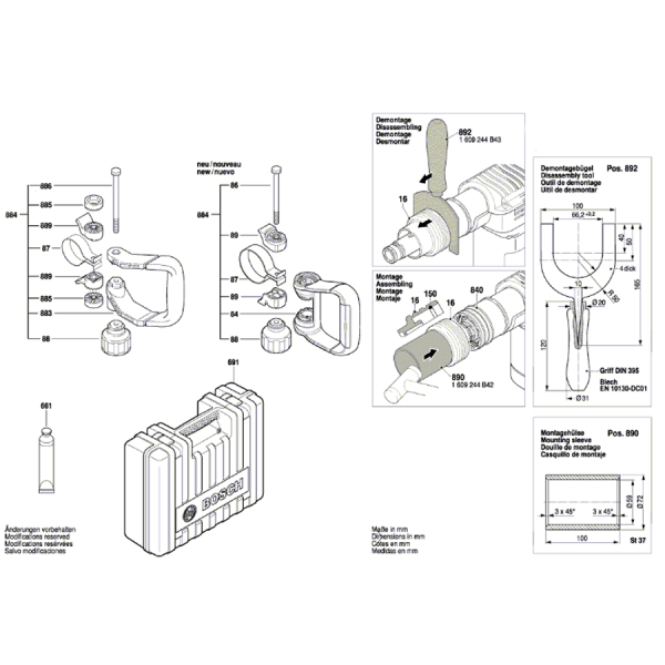 Відбійний молоток Bosch Professional GSH 5 CE в чемодані з пикоподібним зубилом 0611321000