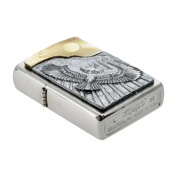 Запальничка бензинова Zippo Eagle sun-fly Emblem матовий хром (2003192) Запальничка бензинова Zippo Eagle sun-fly Emblem матовий хром (2003192)