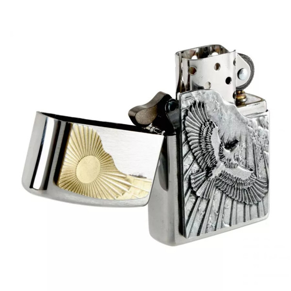 Запальничка бензинова Zippo Eagle sun-fly Emblem матовий хром (2003192) Запальничка бензинова Zippo Eagle sun-fly Emblem матовий хром (2003192)