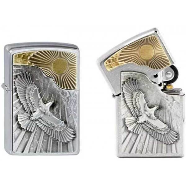 Запальничка бензинова Zippo Eagle sun-fly Emblem матовий хром (2003192) Запальничка бензинова Zippo Eagle sun-fly Emblem матовий хром (2003192)