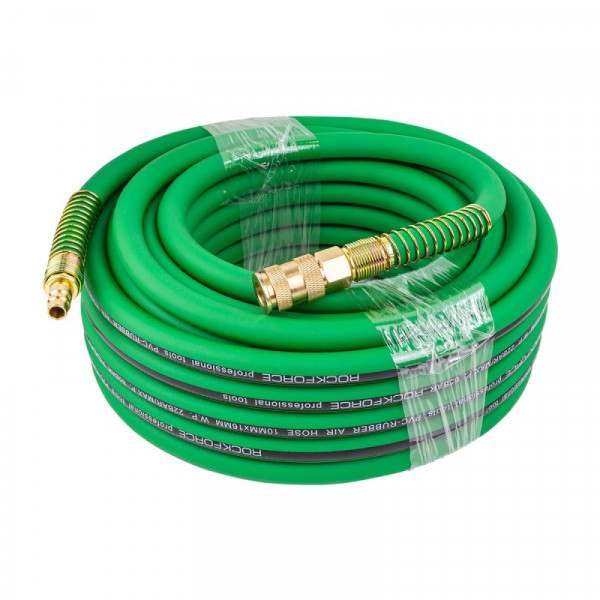 Шланг гумовий повітряний армований з фітингами 10*16мм*15м ROCKFORCE RF-AHC-52G