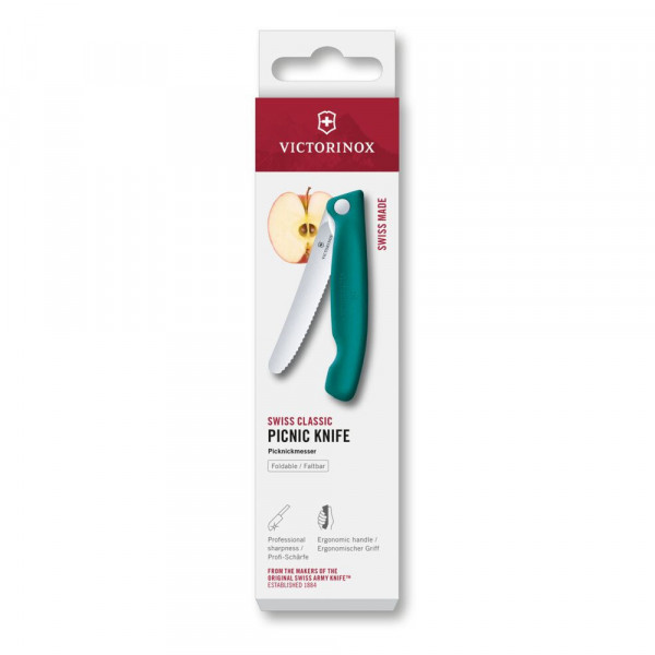 Складаний ніж для пікніка Victorinox Swiss Classic 11см хвил зел 6.7834.FC1