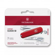 Складаний ніж брелок 58 мм Victorinox" Classic SD 2 шари, 7функцій, червоний (міні блістер) (0.6223.B)