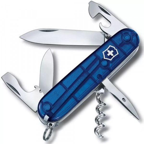 Складаний ніж  91 мм Victorinox Spartan MAT  2 шари 12функцій  матовий напівпрозорий Синій 1(.3603.T2_M0007p)