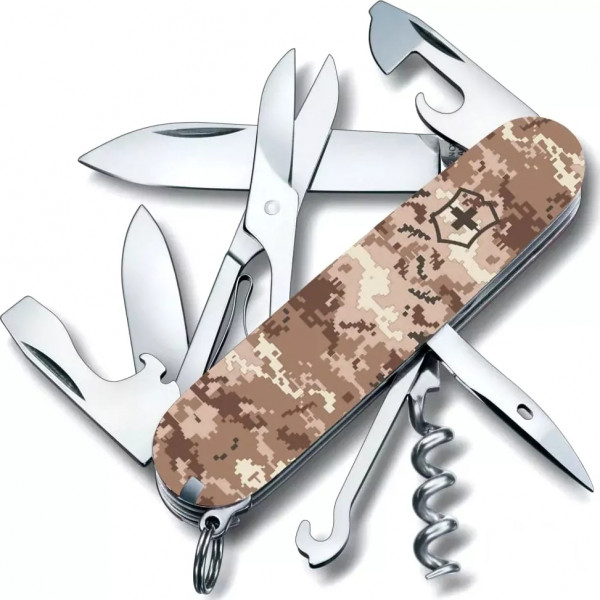 Багатофункціональний складаний ніж 91мм CLIMBER ARMY 3 шари 14 функцій Піксель пісочний (1.3703.7_W3944p)
