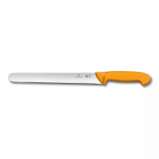 Ніж кухонний для нарізання 30 см Victorinox SWIBO Slicing гладке пряме лезо із закругленим вістрям Жовтогарячий (5.8441.30)